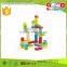 Handmade 35Pieces Wooden Colorful Interlocking Bricks and Blocks