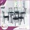 Chinese rectangle 4 person dining table and chair cheap mdf wooden rustic dining table