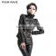 Y-415 Punk Woman Sexy Patchwork Motorcycle Clothes Leather Pelle Jacket