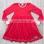 Adorable girls plain cotton dress designs stylish long sleeves cotton lap dress