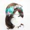 korean blue floral custom printed christmas hair bow hair band headband