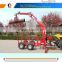 logs trailer, firewood trailler with telescopic crane