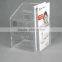 Transparent acrylic donation box and with lock and key ,Attached brochure houlder