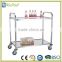 Stainless steel food service trolley cart, hospital trolley specification
