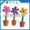 Soft Flower Rubber Material Ball Pen , Soft Cute Plastic Flower Pen For Girl Gift Set
