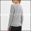 Lightweight Black 95% Cotton 5% Spandex Womens Long Sleeve T-shirt Custom Printed Slim Fit Workout T Shirts Wholesale