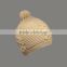 KNIT PATTERN CABLE BEANIE HAT WITH TOP BALL