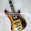 4 string Rik solid basswood electric bass guitar with sunburst colour