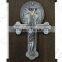 Made of plaster and wood with clock function