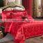 Chinese Bridal Red Rose Embroidery Applique Bedding