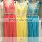 ASAJ-12 Real Photos A-line Sheer Neckline Lace Appliques Beaded Sash Long Chiffon Bridesmaid Dresses