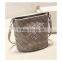 Woman pure wattled handbag korean bucket shape shoulder bag new fashion retro female bags