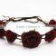 Fabric rose flower bando lace-up flower headband