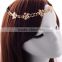 2016 YIWU T&J gold plated headbands fancy lady pearl flowers chains elastic hairbands hair chains/