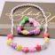 >>>2016 New Korean style kids candy color sea star jewelry set children fashion handmade beaded starfish necklace bracelet/