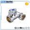 ART.3013 Sand blast and chrome plated npt/bsp M/M/F threaded forged brass water angle ball valve for washing machines basins