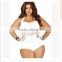 High waist tassel solid sexy beach sexy fat mature women bikini DZX-201524