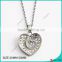 18" White Diamond Heart Pendant Necklace