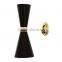 Factory hot sale european style contemporary pigalle tall industrial wall light in black with truffle silk shade for bedroom