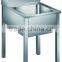 Two Tiers Free-standing Heavy-duty Commercial Stainless Steel Kitchen Sink GR-307