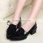 2015 New Fashion Women Retro Flat Shoes British Retro Lofter Lady Martin Lace-up Dress Shoes CP6685