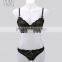 Ladies Full Lace Underwear Set-Black Sexy Underwear Push Up Bust and Thong,