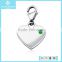 Emerald Birthstone Heart Charm in Sterling Silver (May)