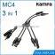 MC4 branch solar connector 3 to 1 with solar cable Connector