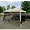 Outsunny 10' x 10' Tan Easy Show Up Pop Up Canopy Tent with Mesh Side Walls