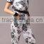 Pretty Steps 2016Women Short Sleeve Loose Jumpsuit Romper Trouser Long Pants Printed Jumpsuit For Ladies