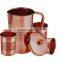 Drinking Water Copper Mugs Set Indian Ayurveda Copper Pitcher Mug
