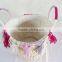 Natural corn husk woven cute baby basket set for gift