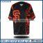 Fashion custom sublimated cheap V neck blank button100% polyester mens baseball jersey