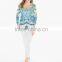 laser firing print with sequin emb tops and tee for women