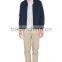 botton front design navy blue custom jacket for men made in China factory
