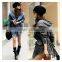 Spring new design european style women oversize hooded denim trench coat