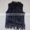 Tongxiang real rabbit fur vest knit women fur waistcoats