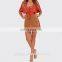 2016 New Style Sexy Orange Lace-up Bodysuit For Ladies Women Jumpsuits