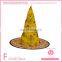 Polyester material made conical skull decorated witch hat spider web on the hats