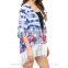 Printed Abstract Fringe Kimono for women