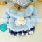 Pet dog cat Autumn and winter design warm check skirt blue noblewoman outfit fur clothing