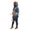Denim 2020  Autumn Women's clothing Sexy Ripped Jacket Fashion Fringed Chain Ladies Short Crop Top