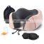 Cheap Wholesale U Shape Car Neck Memory Foam Pillow Portable Headrest Travel Pillow set ( incl. Eye mask + Earplug)