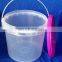 5L virgin PP transparent plastic bucket with lids and handle