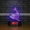 Modern 3d acrylic table lamp with digital clock illusion lamp base for kids/gift