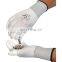 Factory Price White Fingertip Coated PU Safety Gloves Top Fit Gloves