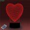 Romantic Love Heart 3D Table Lamp 16 Colors Remote 3D Desk Lamp