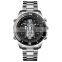 SKMEI 1670 Golden Stainless Steel Watch Men Analog Digital Wrist Watch with Countdown Timer