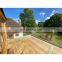 Black steel frameless aluminum U channel glass balustrade for stair