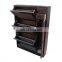 Luxury simple and useful three layers wooden shoe ark high gloss cabinet